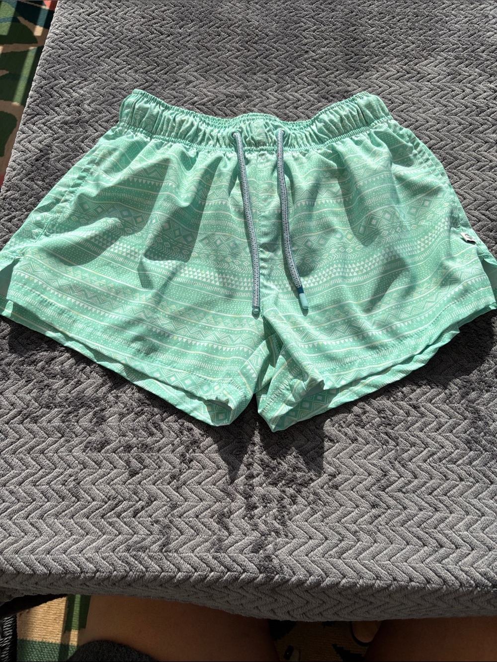 Light Mint Green Athletic Drawstring Shorts